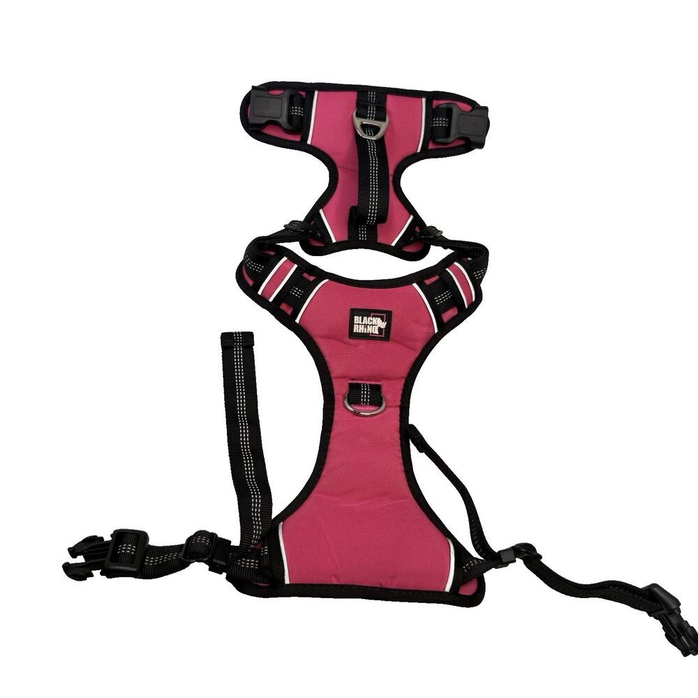 Black Rhino The Comfort Dog Harness Pink Mesh Padded Vest Medium EUC